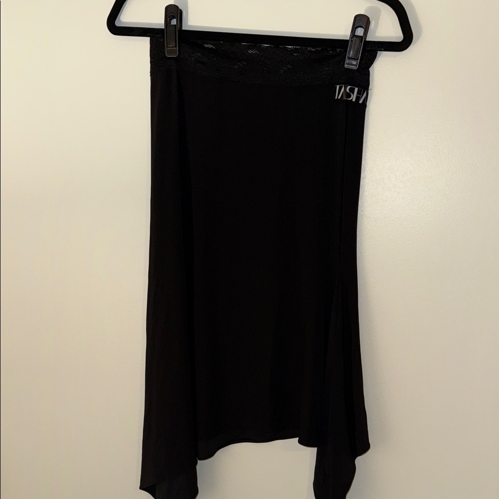 Elegant Black Asymmetrical Skirt Latin (Dance practice wear) Ballroom